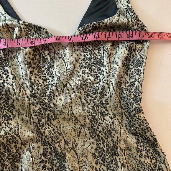 Cache Grayish Allover Beaded SnakePrint Vintage 90’s/Y2K Party Dress NWT 2 *Flaw - Picture 12 of 16
